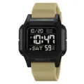 SKMEI montre numerique homme carree electronique sport etanche bracelet kaki loisir plein air - Abricot