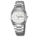 Montre quartz minimaliste SKMEI pour homme avec bracelet en acier inoxydable argent et cadran blanc. - Cadran Blanc Argent