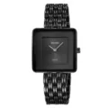 SKMEI montre quartz femme cadran carre noir elegant bracelet chaine metallique chic - Tout Noir