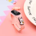 Rosa süße Cartoon Kaninchen LED Silikon Elektronik Uhr für schöne Mädchen und Damen. - Kaninchen