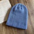Einfarbige Strickmütze Wintermütze, dicke Rippstrick Warme Mütze für Damen und Herren Schick. - M (54-62cm) / Himmelblau