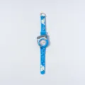 Orologio al quarzo in silicone blu per bambini con custodia a delfino e cinturino a onde. - Delfino