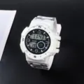 Kinder Sport Digital Uhr Multifunktion wasserdicht Tarnung Armband Outdoor elektronische Uhr - Weiß