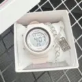 Student electronic watch pink sports waterproof digital watch simple couple style fashion item - Pink