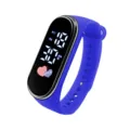 Blaue LED Digitaluhr für Schüler, Silikonarmband Touchscreen Freizeit Elektronik Sportarmband - Saphirblau
