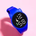 Orologio digitale LED blu orecchie di gatto, smartwatch in silicone per studenti. - Blu Zaffiro