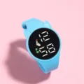 Orologio digitale in silicone con orecchie di gatto, impermeabile LED touch per studenti. - Blu lago