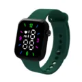 Reloj digital LED cuadrado con correa de silicona verde oscuro y varias funciones. - Rojo