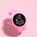 Orologio Elettronico LED Rosa Orecchie di Gatto Carine Touch Screen Student Digitale - Rosa