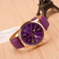Lila Armband Quarzuhr mit Roségold Gehäuse und römischen Ziffern für Damen modische Variante. - Lila