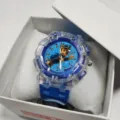 Reloj digital luminoso para niños con correa transparente azul y caja de regalo set. - Azul marino