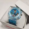 Reloj electrónico luminoso infantil Paw Patrol con personajes de dibujos y pulsera azul. - Azul claro