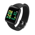 Pulsera de actividad inteligente negra con pantalla a color y contador de pasos. - 116PLUS-Negro