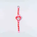 Orologio al quarzo in silicone per bambini con design a cuore rosa e cinturino. - Cuore