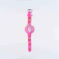 Orologio al quarzo per bambini carino con cinturino in silicone rosa e motivi di fragole. - Fragola