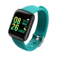 Reloj inteligente turquesa fitness tracker con correa de silicona y pantalla digital. - 116PLUS-Verde