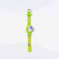 Simpatico orologio al quarzo colorato per bambini con cinturino in silicone verde e design cartone. - Matita