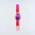Kinder Cartoon Klappuhr mit lila Biene Design, elektronisches Slap Armband für Kinder. - Biene