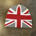 Gebreide muts met Brits Union Jack vlagpatroon voor warme streetwear in de winter. - M (52-60cm) / Grijs