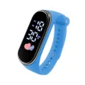 Blaue LED Touchscreen Sport Elektronik Uhr für Studenten, modisches Armband mit Design. - Hellblau
