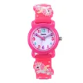 Kinder 3D Cartoon Uhr wasserdichte Quarz Silikon Armbanduhr für Jungen und Mädchen Hauptansicht - Einhorn / Fuchsia