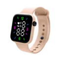 Reloj deportivo digital LED con correa de silicona pantalla cuadrada diseño de corazón - Color Piel
