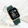 Fashion square LED digital watch with green silicone strap for students and daily casual wear. - Olive Green