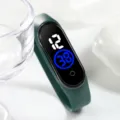 M4 LED Touch Elektronikuhr fuer Schueler, minimalistische gruene Silikon Sport Digitaluhr. - 23x2 / Grau