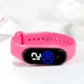 Braccialetto smart sportivo LED rosa touch con cinturino in silicone per uso quotidiano studenti nuovo - 23x2 / Rosa