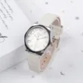Montre quartz décontractée avec bracelet en toile respirante et cadran blanc élégant. - Blanc