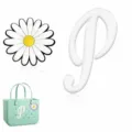 Breloques lettre P et marguerite en EVA pour sac de plage, accessoire DIY mignon. - Lettre P