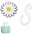 Accessoires de pendentifs lettre S et marguerite en EVA blanc pour sacs de plage DIY - S