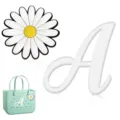 Accessoires de sac de plage EVA marguerite blanche et pendentif lettre A pour sacs troues. - Alphabet / Lettre A