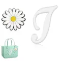 Pendentifs blancs en EVA lettre J et marguerite pour accessoires de sac de plage chic. - Lettre I