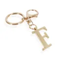 Gold metal letter F keychain with lobster clasp and split ring for bags and keys. - Letter F / Gold