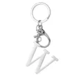 Stainless steel letter W keychain metal initial bag pendant keyring accessory gift - Letter W / Steel