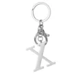 Stainless steel letter X keychain, metal alphabet bag charm and keyring pendant for gifts. - Letter X / Steel