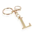 Gold metal letter L keychain, stylish uppercase initial bag charm ring holder for keys. - Letter L / Gold