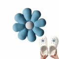 Blue 8-petal flower shoe charm for clogs, cute PVC shoe decoration accessory for kids. - Style 3