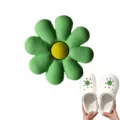 Cute green daisy flower shoe charms for clogs, PVC cartoon decoration accessories for shoes. - Style 4