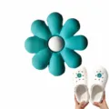 Teal 8-petal flower shoe charm for clogs, cute PVC shoe decoration accessory item - Style 6