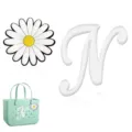 Breloques lettre N et marguerite blanche en EVA pour sacs de plage et sabots accessoires DIY. - Lettre N