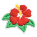 Red Hibiscus Flower PVC Shoe Charm, Cute Floral Jibbitz Clog Decoration for Garden Shoes - Red Hibiscus