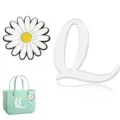 Accessoires de breloques lettre Q et marguerite en EVA blanc pour sacs de plage. - Lettre Q