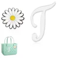 Lettre T en EVA blanc et charms marguerite pour sac de plage, accessoires DIY et pendentifs. - Lettre T
