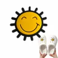 PVC sun shoe charms for clogs, cute yellow smiling face decoration accessories. - Style 1