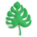 Πράσινο φύλλο monstera PVC γούρι παπουτσιών για τσόκαρα, χαριτωμένη διακόσμηση αξεσουάρ. - Πράσινο φύλλο Monstera