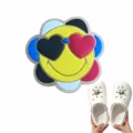 Cute PVC smiley face heart sunglasses shoe charms DIY accessories for garden clogs - Style 4