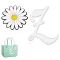 Breloques de sac de plage EVA fleur de marguerite et accessoire lettre Z blanche. - Lettre Z