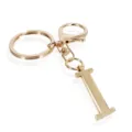 Gold letter I keychain, metal alphabet charm keyring for bags and car keys elegant accessory. - Letter I / Gold